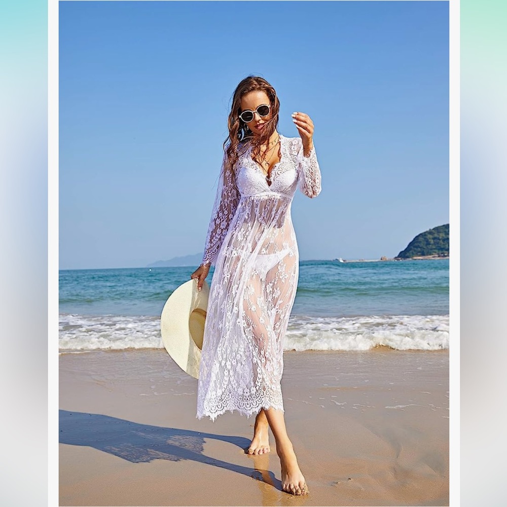 ☀️Long lace cover up NEW